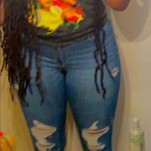 Medium wash hollister jeans.